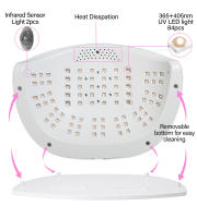 Secador de Gel de UVA Profesional 380W Lámpara LED de 84LEDs con 4 Timeros Automáticos - details 2