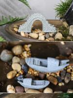 Figurita de puente de piedras de arena en miniatura, adornos de terrario DIY, jardín de hadas, bonsái, Rocalla, decoración de habitación - details 5