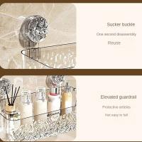 Taza de ducha con cesta para estante, accesorio con patrón de glaciar ligero, instalado en SEO, organizador de baño, disposición giratoria - details 3