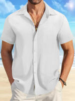 Blusa de manga corta para hombre, Camiseta de algodón tejido jacquard, verano y otoño, 3XL, 2XL - details 5