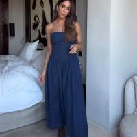 Vestido de moda con hombros descubiertos para mujer, Vestidos largos ajustados sin mangas con espalda descubierta de mezclilla para mujer, Vestidos de primavera y verano 2025 para mujer - details 14