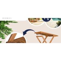 Muebles de Balcón Jardín Sillas Mesa Madera Acacia Set Completo de Muebles Exterior