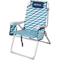 Silla de Playa Plegable, 64x63x43/105 cm, Aluminio y poliéster, 5 Posiciones, con Asas de Mochila, Reposabrazos y Bolsillos Laterales, Antivuelco, Resistente y Ligera, Modelo Aruba (62416) - details 0