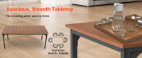 SucceBuy Mesa de comedor rectangular, mesa de madera de 71 pulgadas de largo para 6-8 personas, muebles de estilo granja con patas de hierro, - details 3