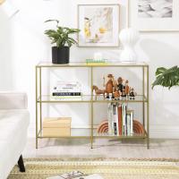 Mueble de Vidrio Templado de 3 Niveles Marco de Metal Morna para Pasillo Salón Dormitorio - details 9