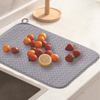 Estera de secado de platos de cocina en el gabinete, esteras de secado, mantel de mesa absorbente de microfibra, almohadilla de secado de drenaje antideslizante resistente al calor - details 4