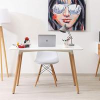 Estilo escandinavo, ideal para comedor, cocina, salón o como escritorio de oficina, color blanco, 120x70x72 cm - details 5