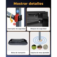 Mesa plegable enrollable de camping de aluminio portátil con bolsa de transporte - Mesa de picnic con soporte de hasta 80 kg - details 33