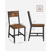 Juego de 2 Sillas de Comedor Marco de Acero, Estilo Industrial Marrón Rústico y Negro Tinta LDC092B01V1 - details 15