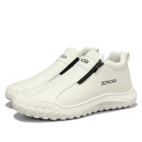 Zapatos Blancos de Primavera 2014 Moda Casual para Hombres Calzado de Tendencia de la Cremallera Superior al Aire Libre - details 0