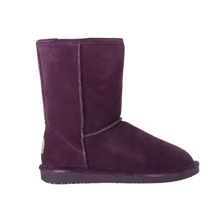 Botas de nieve de invierno para mujer, caja de embalaje de piel de imitación de piel de vaca circular antideslizante hasta el tobillo cálido - 1