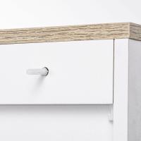 2 Puertas Estante Ajustable Base Elevada Comedor Pasillo Dormitorio Dispositivo Antivuelco 60x30x90 cm Blanco - details 7