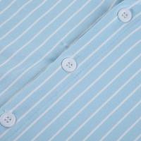2025 camisas de manga corta a rayas azules para mujer, camisetas informales ajustadas con cuello vuelto y botones, camisetas básicas de verano - details 1