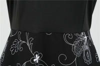 Women plaid print long sleeve vintage a line party dress v neck - details 162