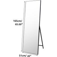 Espejo Grande de Cuerpo Completo 140x51cm Marco Negro Espejo de Cristal Templado de Alta Definición - details 38