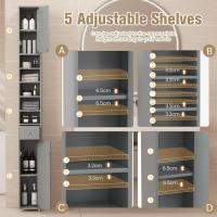 Armario de Baño Alto, Columna Auxiliar para Almacenamiento de Baño, con 2 Armarios y 1 Cajón, Organizador Armario Estrecho 20 x 20 x 180 cm, para Inodoro, Oficina - details 14