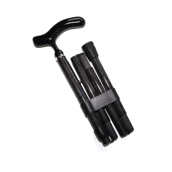 Bastones Plegables para Mayores, Caminar Ancianos, Hombre Mujer, Extensible, Aluminio Negro - 1