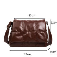 Bolso de hombro de gran capacidad para mujer, bandolera acolchada de diseño de lujo, a la moda, a cuadros, para axila - details 28