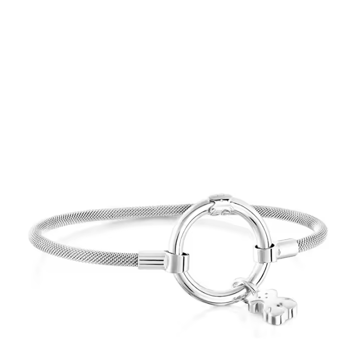 Pulsera de Oso de Plata Esterlina S925 Diseño Exquisito de Trenza de Moda Europea y Americana - 1