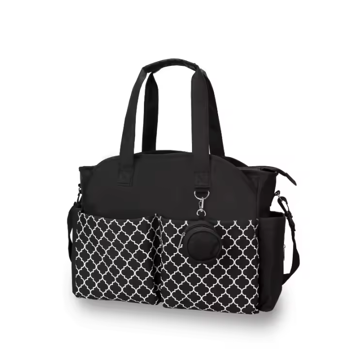 Bolsa de pañales para bebé de gran capacidad, portátil, de hombro, para exteriores, bolsa de la madre, bolsa de chupete geométrica, bolsa de viaje para madre y bebé - 1