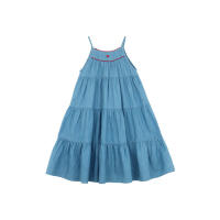 Vestido de mezclilla azul para niña, ropa de algodón sin mangas, informal para playa, Verano - details 2