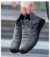 Zapatos de trabajo de seguridad de gamuza de vaca de cuero genuino para hombres, zapatos de soldadura antiestáticos con cabeza compuesta, botas indestructibles - details 4