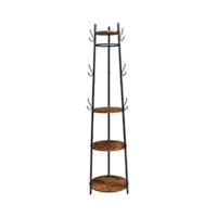 Mesa Auxiliar de 3 Niveles,Extremo del Sofá,Mesita de Noche de Estilo Industrial,Estructura de Acero Resistente,para Pasillo,Sala de Estar, Dormitorio,39 x 30 x 59cm, Negro - details 12