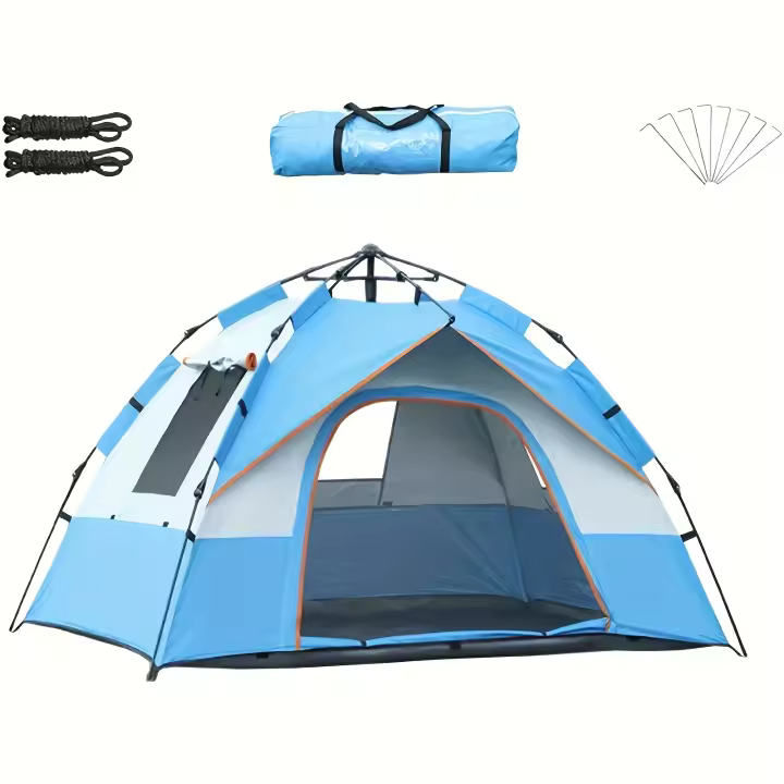 Tienda de campaña al aire libre, lona extraíble completamente automática para 3-4 personas, doble capa - 1