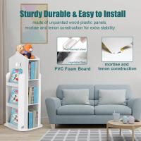 Estantería giratoria de 3 niveles con forma de castillo para niños, color blanco, estantería de almacenamiento para libros, juegos, juguetes, sala de juegos, dormitorio - details 6