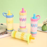 Taza aislada de acero inoxidable portátil de 600ml, taza con pajita de dopamina a prueba de fugas con asa, termo, botella de agua para actividades al aire libre - details 9