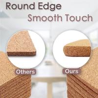 Almohadilla de corcho cuadrada gruesa de alta densidad para platos calientes, posavasos de corcho multifunción resistente al calor de 8 pulgadas, almohadillas calientes de corcho - details 1