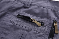 Summer men's cotton multi-pocket solid color 7-point Library, casual sports shorts - details 19