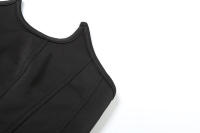 BUNO- Mini traje de falda por encima de la rodilla de calle alta para chica, sólido ajustado, falda halter sin espalda. - details 24