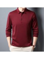 Camiseta Polo Casual Para Hombre Manga Larga Cómoda Verano Top Antigüedades Estilo Sólido Antiarrugas Polyester - details 4