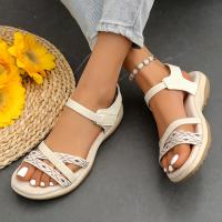 Sandalias Planas de Moda de Verano para Mujeres Zapatos Deportivos al Aire Libre con Suela Antideslizante y Malla Transpirable Zapatos de Gancho y Bucle con Punta Abierta en Azul Marino - details 7