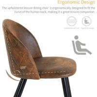 Juego de 4 sillas de comedor con asiento y respaldo suaves, con patas de metal macizo, para salón, dormitorio, cocina o comedor, ante marrón - details 101
