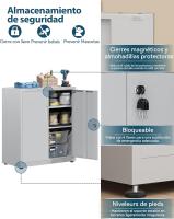 Armario de Garaje de 5 Estantes con Cerradura, Armario de Oficina con Estantes Ajustables, para Oficina, Garaje y Lavadero, Negro - details 37