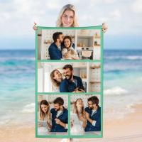 Toallas de playa personalizadas para adultos, hombres, mujeres y niños, baño personalizado con fotos, collages, toalla de piscina, regalos del Día de San Valentín - details 2