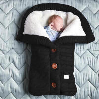 Saco de dormir de punto grueso para bebé, forro de Cachemira de imitación infantil, envoltura para recién nacido, manta para cochecito de niño - details 23