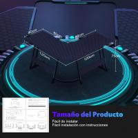 Mesa de Juego en Forma de L 130x130cm Soporte para Monitor Soporte para Auriculares - details 88
