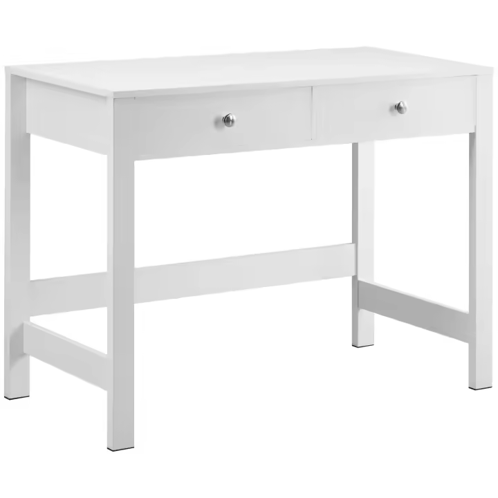 SucceBuy Escritorio compacto con cajones de almacenamiento, mesa de estudio para niños para dormitorio, diseño minimalista para dibujar, leer, escribir - 1