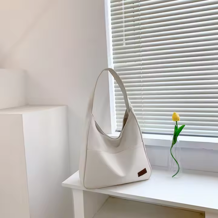Bolso retro de gran capacidad, bolso de mano con nueva textura para mujer, bolso de hombro para estudiantes universitarios, bolso informal sencillo - 1