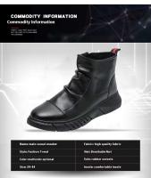 Botas Martin de moda para hombre de Cross disciplinaria, parte superior de cuero de súper fibra deportiva informal, nueva suela de goma antideslizante de talla grande - details 4