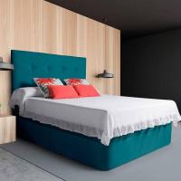 Cabecero tapizado acolchado para dormitorio, modelo Tablet largo en tela antimanchas gris antracita y medidas 151 x 125 cm para camas de 135 o 150 cm. - details 62