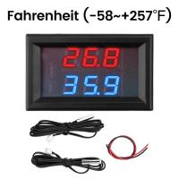 Termómetro digital doble de tres dígitos, sensor de temperatura de alta precisión, CC 5~80V-50~+125 ℃ , longitud del cable de 1m, rojo y azul - details 5