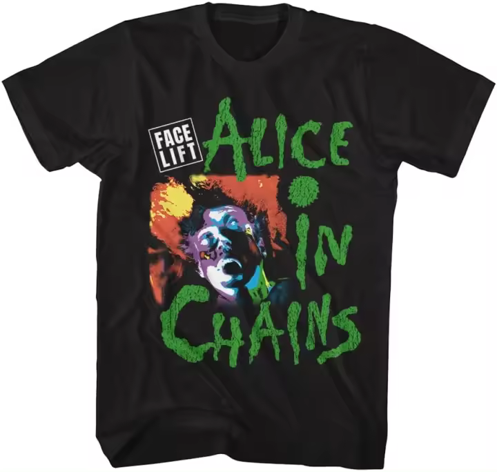 Alice in Chains Facelift Tour '91 Camiseta de manga corta con estampado frontal y trasero para adultos Camiseta gráfica de estilo vintage - 1