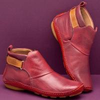 2025 Botas cortas de tacón plano de cuero marrón Martin, bajas - details 1