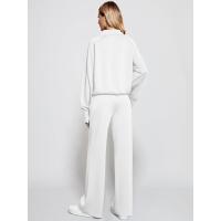 Conjunto casual de dos piezas para mujer: sudadera extragrande con media cremallera y pantalones deportivos de pierna ancha - details 6