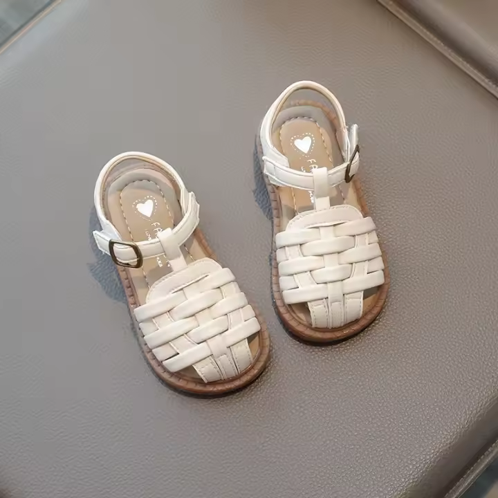 Sandalias de niña, sandalias de verano para niño, moda para niños, rebajas, zapatos de playa, estilo trenzado, Sandalias planas informales para caminar para niños - 1