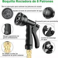 Manguera de jardín extensible, mangueras de jardín con pistola rociadora de 8 funciones, manguera flexible y ligera para lavado de - details 2
